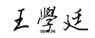 王正良王學廷行書個性簽名怎么寫