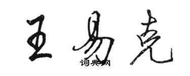 駱恆光王易克行書個性簽名怎么寫