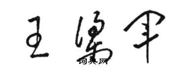 駱恆光王梁軍草書個性簽名怎么寫
