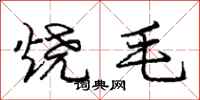 龐中華燒毛行書怎么寫