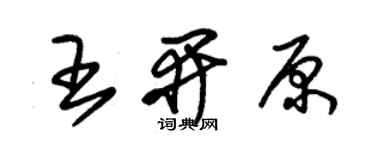 朱錫榮王開原草書個性簽名怎么寫