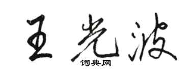 駱恆光王光波行書個性簽名怎么寫