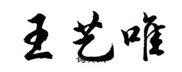 胡問遂王藝唯行書個性簽名怎么寫