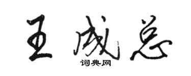 駱恆光王成總行書個性簽名怎么寫