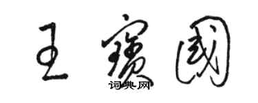 駱恆光王寶國草書個性簽名怎么寫