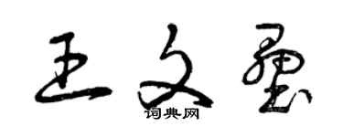 曾慶福王文壘草書個性簽名怎么寫