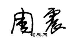 朱錫榮周震草書個性簽名怎么寫