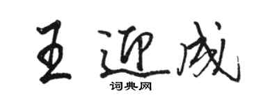 駱恆光王迎成行書個性簽名怎么寫