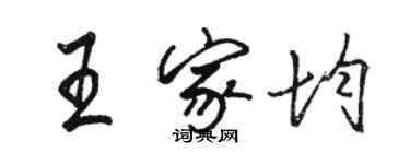 駱恆光王家均行書個性簽名怎么寫