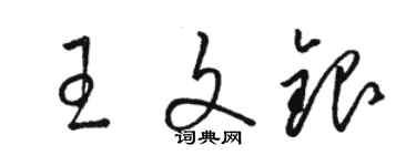 駱恆光王文銀草書個性簽名怎么寫