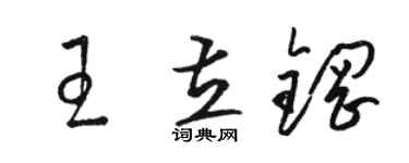 駱恆光王立鋼草書個性簽名怎么寫