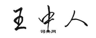 駱恆光王中人行書個性簽名怎么寫