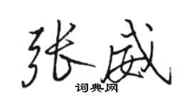 駱恆光張威行書個性簽名怎么寫