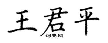 丁謙王君平楷書個性簽名怎么寫