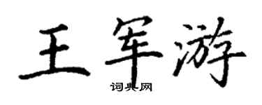 丁謙王軍游楷書個性簽名怎么寫