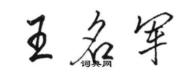 駱恆光王名軍行書個性簽名怎么寫