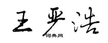 曾慶福王嚴浩行書個性簽名怎么寫