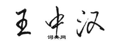 駱恆光王中漢行書個性簽名怎么寫