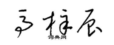 梁錦英馬梓辰草書個性簽名怎么寫