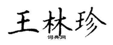 丁謙王林珍楷書個性簽名怎么寫
