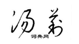梁錦英湯莉草書個性簽名怎么寫
