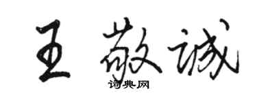 駱恆光王敬誠行書個性簽名怎么寫