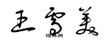 曾慶福王雪美草書個性簽名怎么寫