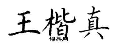 丁謙王楷真楷書個性簽名怎么寫