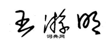 朱錫榮王游明草書個性簽名怎么寫