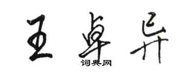 駱恆光王卓異行書個性簽名怎么寫