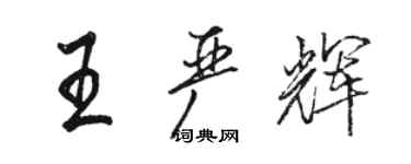 駱恆光王嚴輝行書個性簽名怎么寫