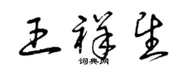 曾慶福王祥望草書個性簽名怎么寫