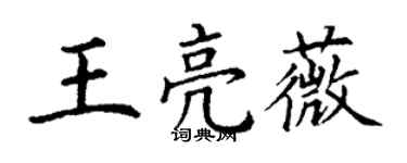 丁謙王亮薇楷書個性簽名怎么寫