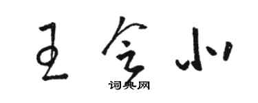 駱恆光王會北草書個性簽名怎么寫