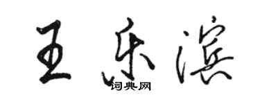 駱恆光王樂濱行書個性簽名怎么寫