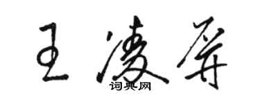 駱恆光王凌屏草書個性簽名怎么寫