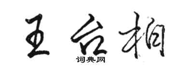 駱恆光王台柏行書個性簽名怎么寫