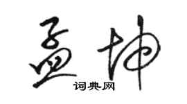 駱恆光孟坤草書個性簽名怎么寫