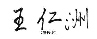 駱恆光王仁洲行書個性簽名怎么寫