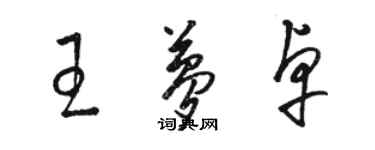 駱恆光王夢卓草書個性簽名怎么寫