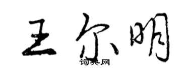 曾慶福王爾明行書個性簽名怎么寫