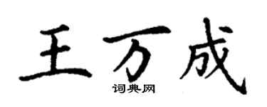 丁謙王萬成楷書個性簽名怎么寫