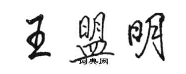 駱恆光王盟明行書個性簽名怎么寫