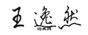 駱恆光王逸然行書個性簽名怎么寫