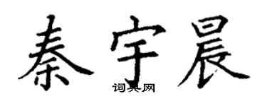 丁謙秦宇晨楷書個性簽名怎么寫