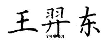 丁謙王羿東楷書個性簽名怎么寫