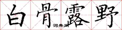 丁謙白骨露野楷書怎么寫