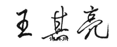 駱恆光王其亮行書個性簽名怎么寫