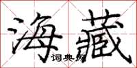 龐中華海藏楷書怎么寫