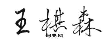 駱恆光王棋森行書個性簽名怎么寫